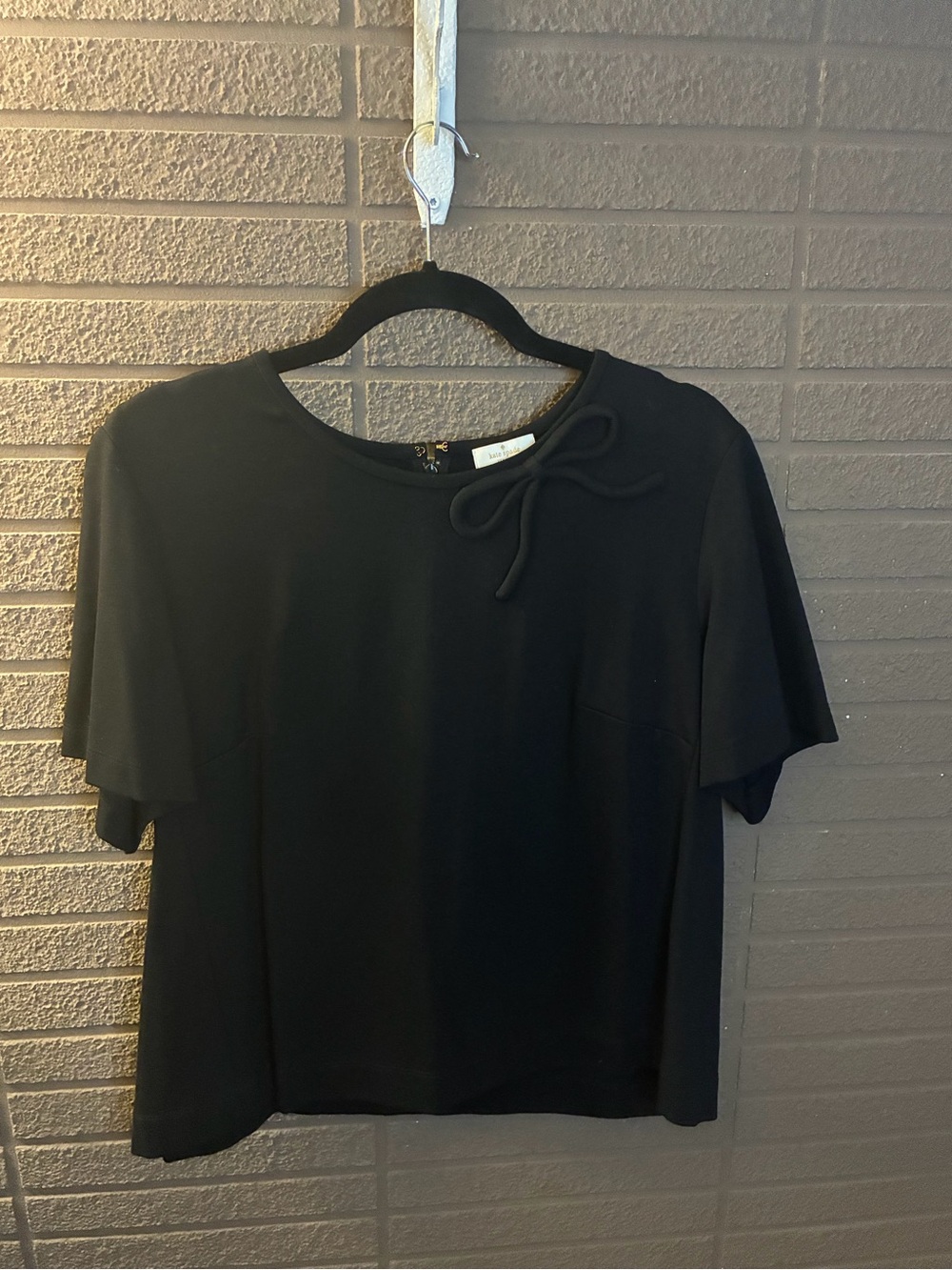 Kate Spade New York Black Bow Detail Short Sleeve Blouse Women's